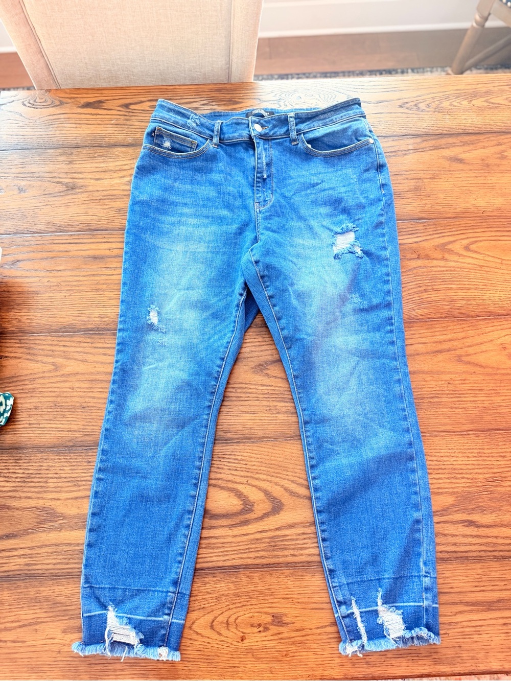 Judy Blue Dark and Medium Blue Skinny Jeans